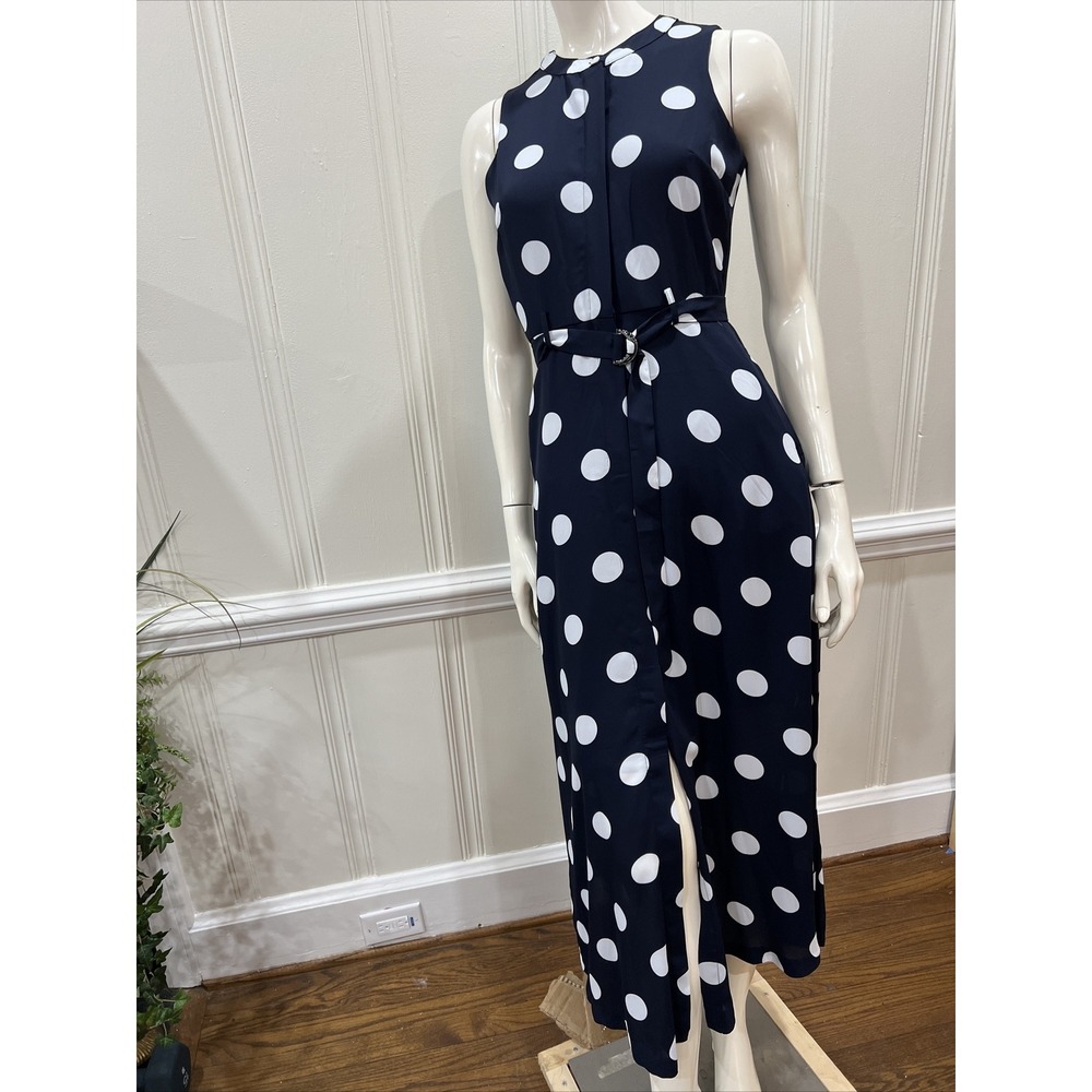 Banana Republic Polka Dot Maxi Botton Down Dress With Belt Size 2 Excellent